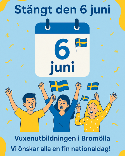 Stängt 6 juni